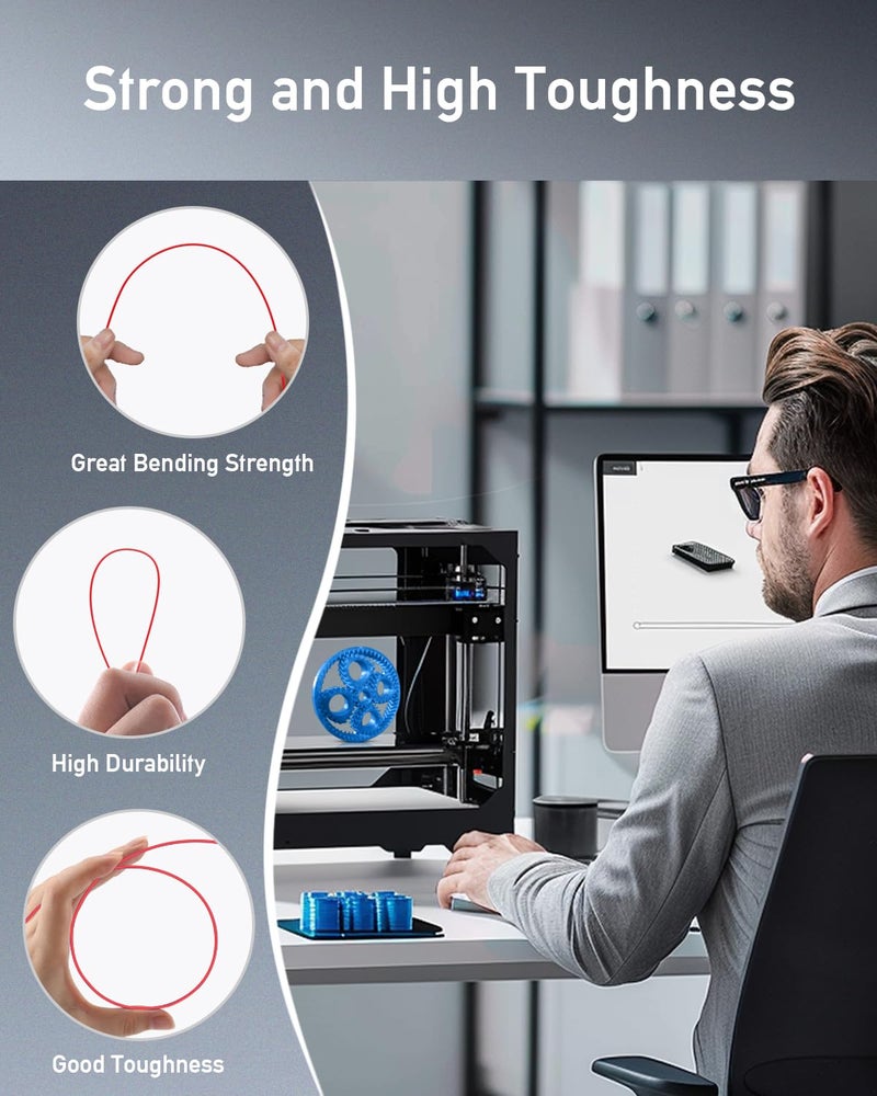 SUNLU 3D Printer Filament PETG Filament 1.75mm, Less Stringing Good Layer Adhesion High Toughness, PETG Filament 1.75 Â±0.02mm, 1kg Spool(2.2lbs), Transparent - Image 2